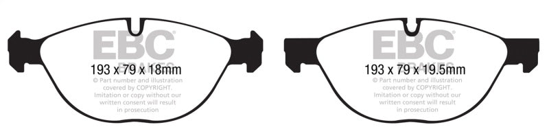 EBC 10-14 BMW X5 4.4 Twin Turbo (50) Redstuff Front Brake Pads - DP31994C