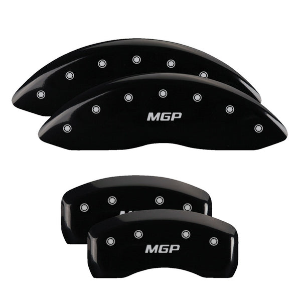 MGP 4 Caliper Covers Engraved Front &amp; Rear MGP Black finish silver ch - 38001SMGPBK