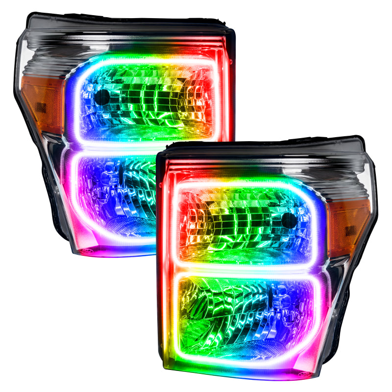 Oracle Ford F250/350 11-16 Dynamic Halo Kit - Square Ring Design - ColorSHIFT - Dynamic SEE WARRANTY - 2383-332