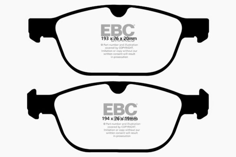 EBC 08+ Volvo XC60 3.0 Turbo Redstuff Front Brake Pads - DP32018C
