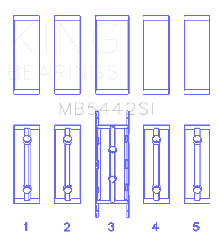 King Ford/Mazda Duratec 2.0/2.3 DOHC (Size STD) Silicon Bi-Metal Aluminum Main Bearing Set - MB5442SI