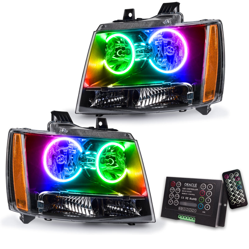 Oracle 07-13 Chevy Avalanche Pre-Assembed SMD Headlights - ColorSHIFT w/ 2.0 Controller SEE WARRANTY - 7001-333