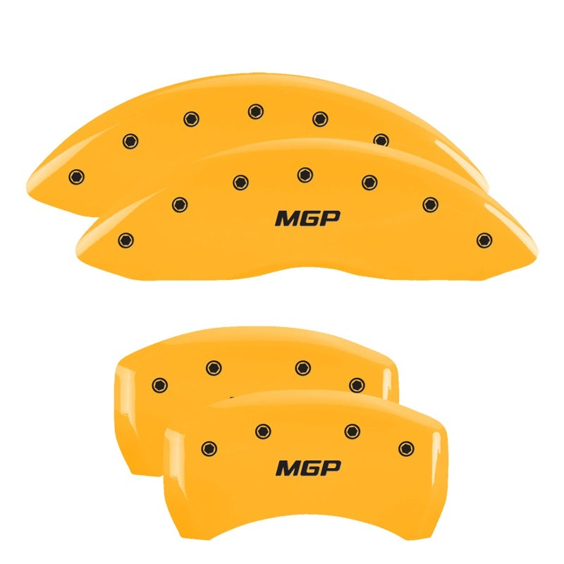 MGP 4 Caliper Covers Engraved Front &amp; Rear MGP Yellow finish black ch - 45001SMGPYL