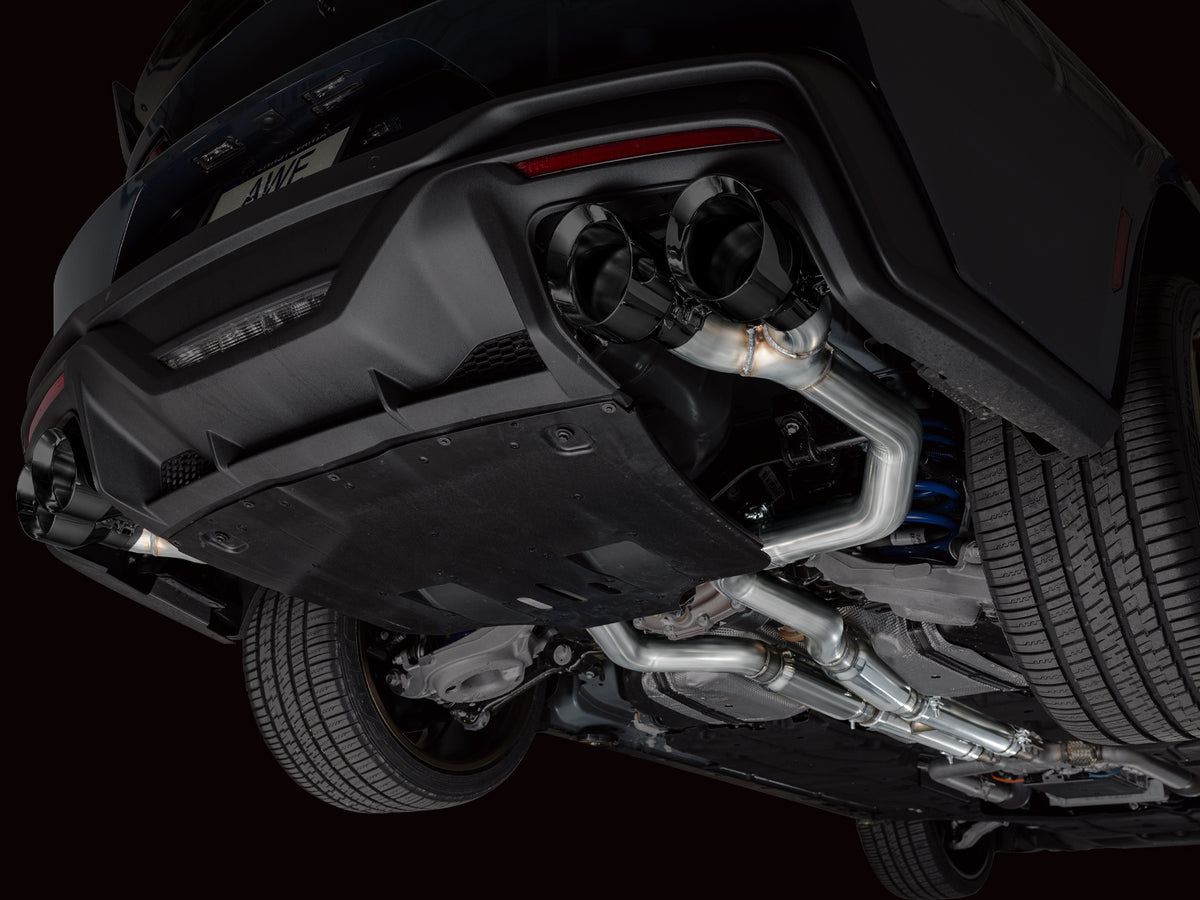 AWE 2024 Ford Mustang Dark Horse S650 RWD Track Edition Catback Exhaust w/ Quad Diamond Black Tips - 3020-43375