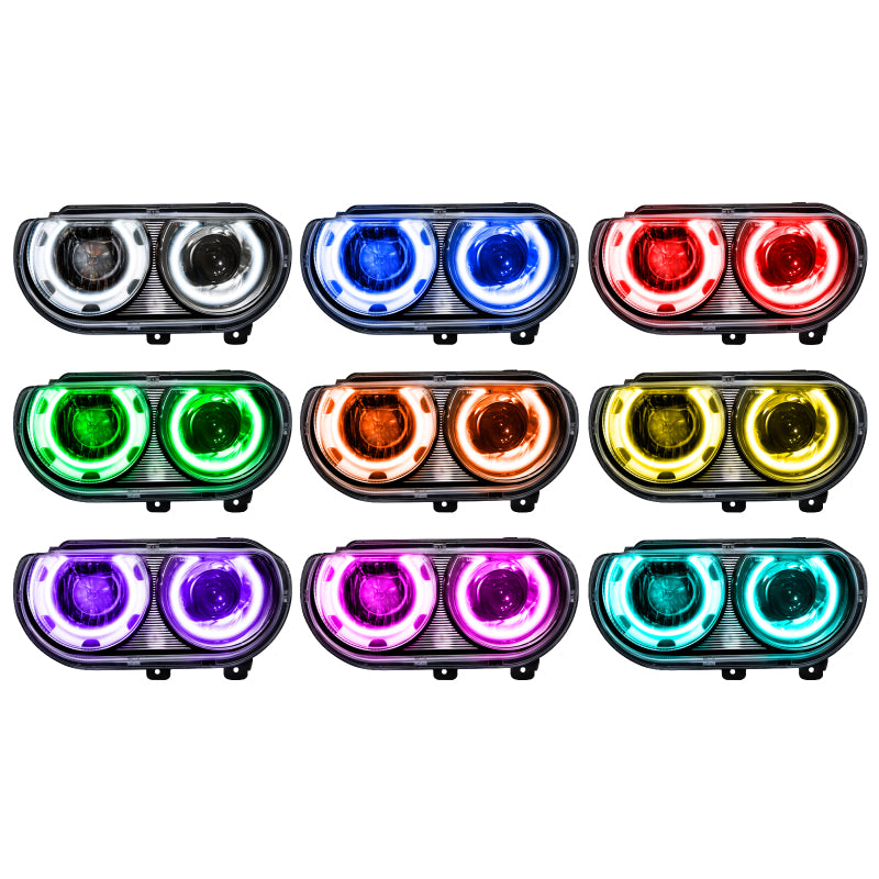 Oracle 08-14 Dodge Challenger SMD HL (HID Style) - ColorSHIFT SEE WARRANTY - 7132-330