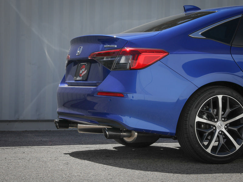 aFe Takeda 2.5in 304 SS Cat-Back Exhaust System w/CF Tips 2022+ Honda Civic L4-1.5L (t) - 49-36628-C
