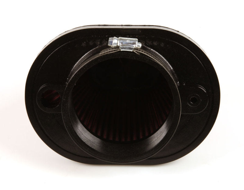 K&amp;N Universal Chrome Filter-Oval Tapered 4in Flg ID x 5.375in Base O/S W x 3.313in Top O/S W - RC-1680