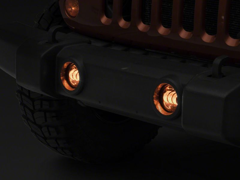 Raxiom 07-23 Jeep Wrangler JK &amp; JL Axial Series Tri-Bar LED Fog Lights- Amber - J130810