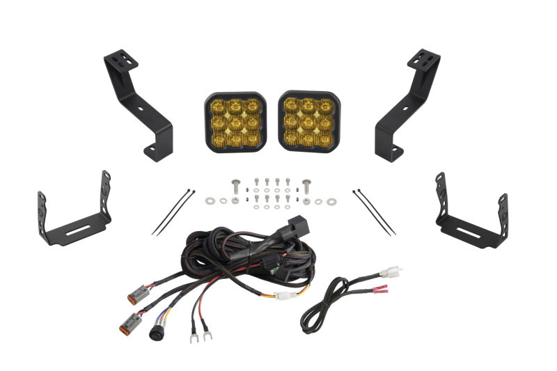 Diode Dynamics SS5 Bumper LED Pod Light Kit for 2019-Present Ram - Yellow Pro Driving - DD7620