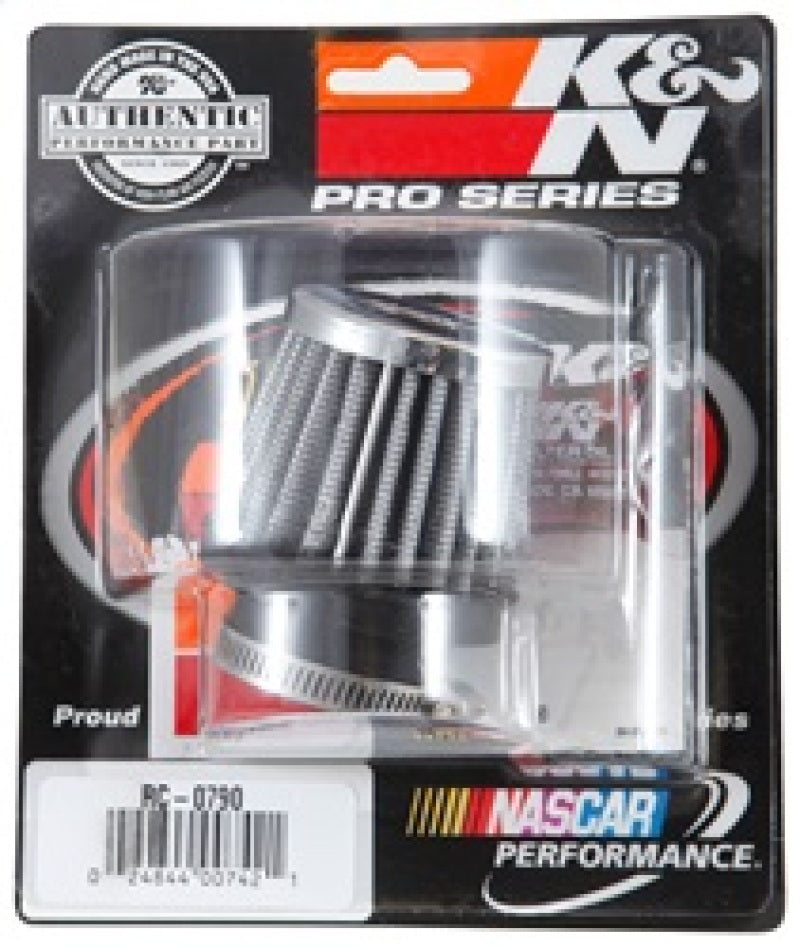 K&amp;N Universal Chrome Filter 1 3/8 inch FLG / 2 1/2 inch Base / 2 inch Top / 2 1/4 inch Height - RC-0790