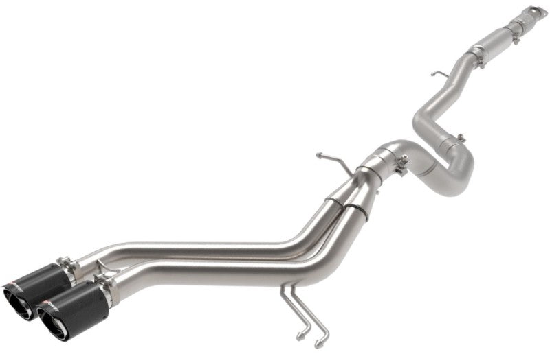 aFe Takeda 2-1/2in to 3in  SS-304 Cat-Back Exhaust w/ C/F Tips 13-17 Hyundai Veloster L4-1.6L - 49-37018-C