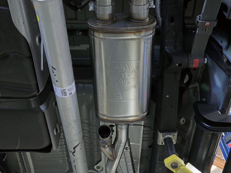 aFe Gemini XV 3in 304 SS Cat-Back Exhaust w/ Cutout 19-21 GM Silverado/Sierra 1500 V8- w/ Black Tips - 49-34139-P