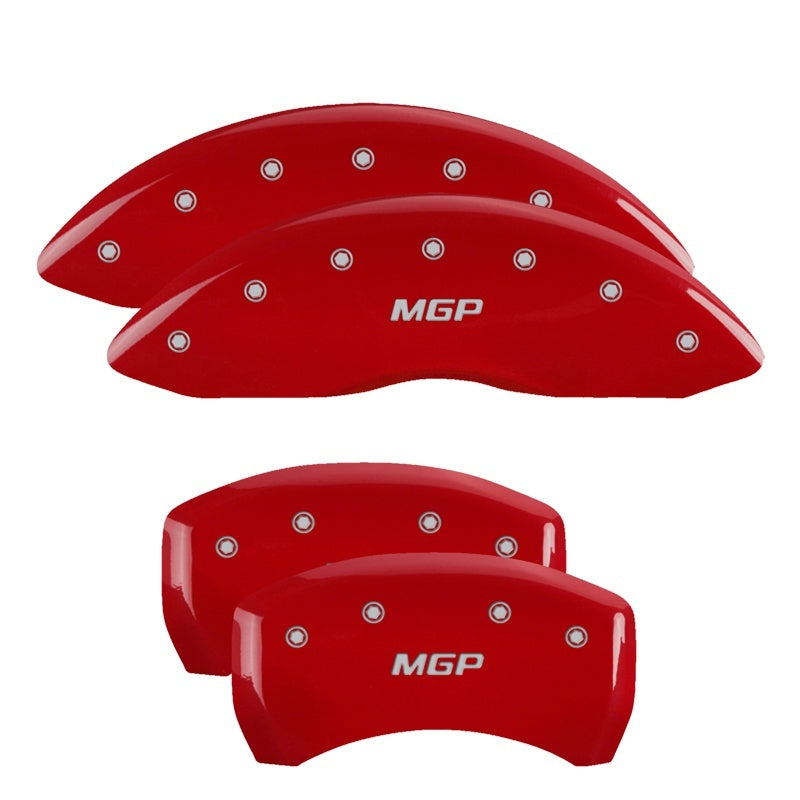 MGP 4 Caliper Covers Engraved Front &amp; Rear MGP Red finish silver ch - 45001SMGPRD