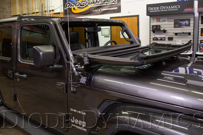 Diode Dynamics 18-21 Jeep JL Wrangler/Gladiator SS3 Cowl LED Bracket Kit - White Pro - DD6554