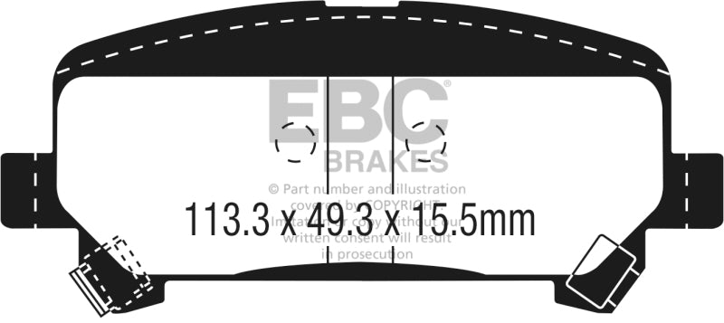 EBC 15+ Chevrolet Colorado 2.5 Ultimax2 Rear Brake Pads - UD1806
