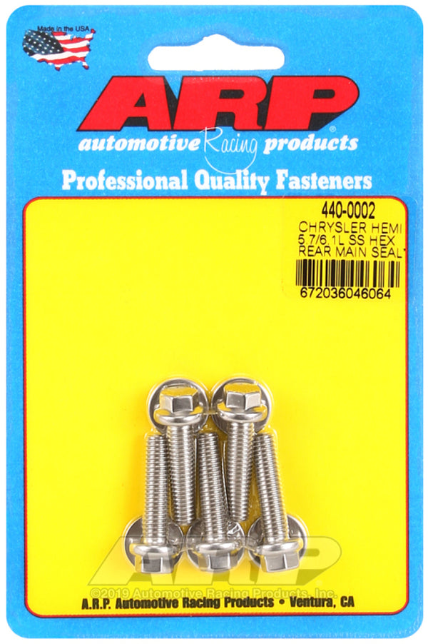 ARP Chrysler Hemi 5.7/6.1L SS Hex Rear Main Seal Plate Bolt Kit - 440-0002 by ARP