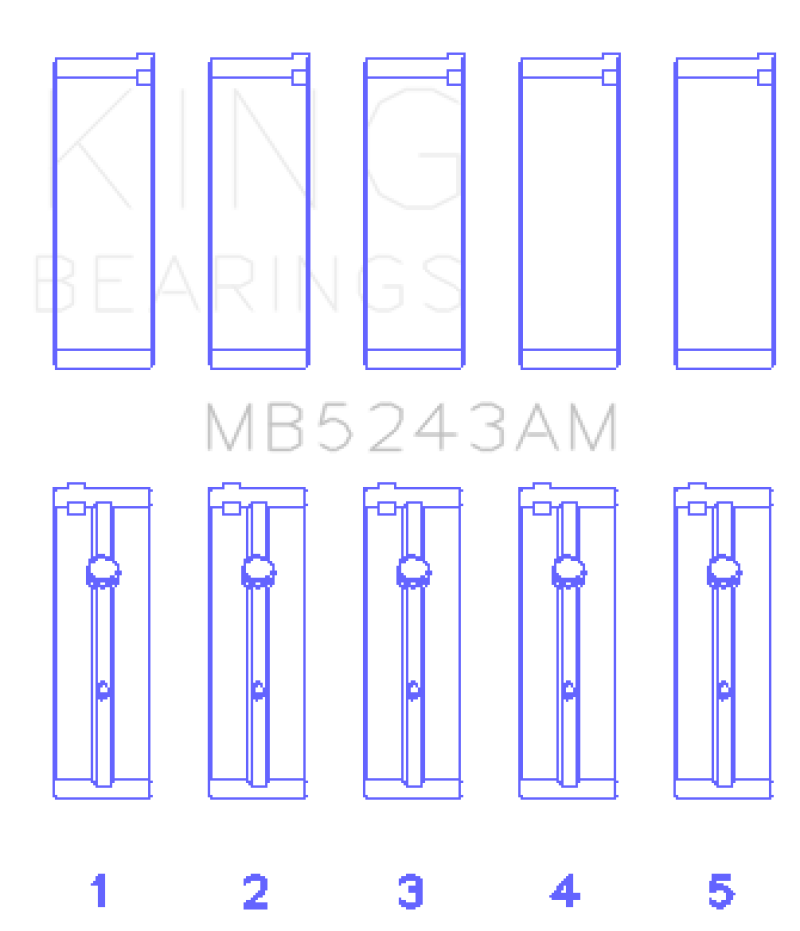 King Nissan SR20DE (Size 0.25mm) Performance Main Bearing Set - MB5243AM0.25