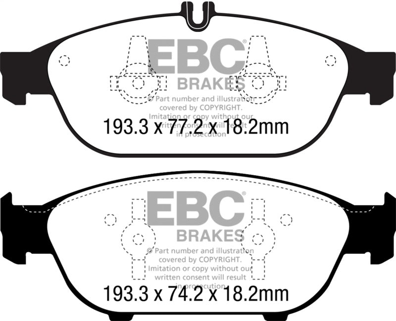 EBC 12+ Mercedes-Benz E550 4.6 Twin Turbo Coupe Yellowstuff Front Brake Pads - DP42169R