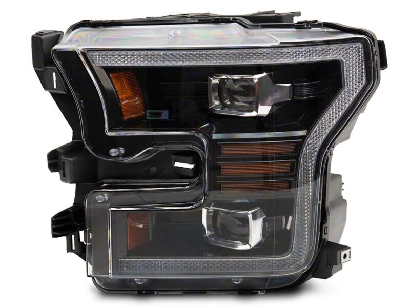 Raxiom 15-17 Ford F-150 LED Projector Headlights with LED Amber DRL- Black Housing- Clear Lens - T558778 - close-up view 4
