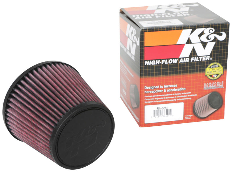 K&amp;N Universal Clamp-On Air Filter 2.75in Flange ID x 5.875in Base OD x 4.5in Top OD x 5in Height - RU-5284