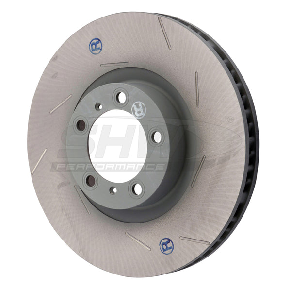 SHW 11-16 Porsche Panamera 4 3.6L w/o Ceramics Right Front Slotted Monobloc Brake Rotor (298615302B) - PFR39722 for 2010-2016