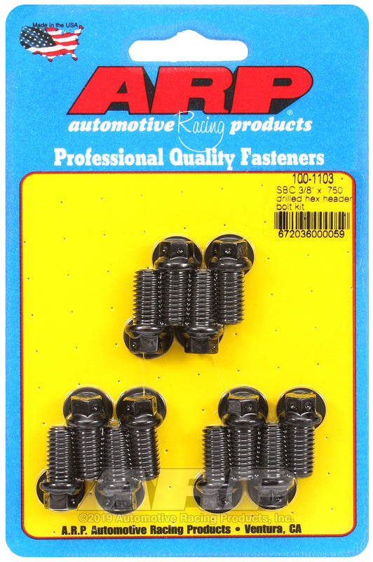 ARP SB Chevy 3/8 x .750in Drilled Hex Header Bolt Kit - 100-1103