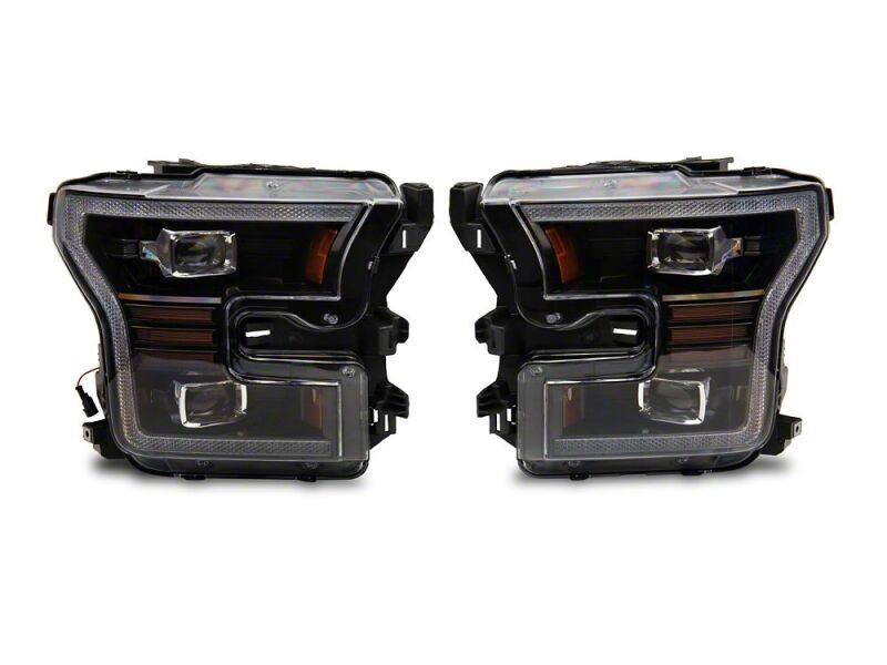 Raxiom 15-17 Ford F-150 LED Projector Headlights with LED Amber DRL- Black Housing- Clear Lens - T558778 - close-up view 5