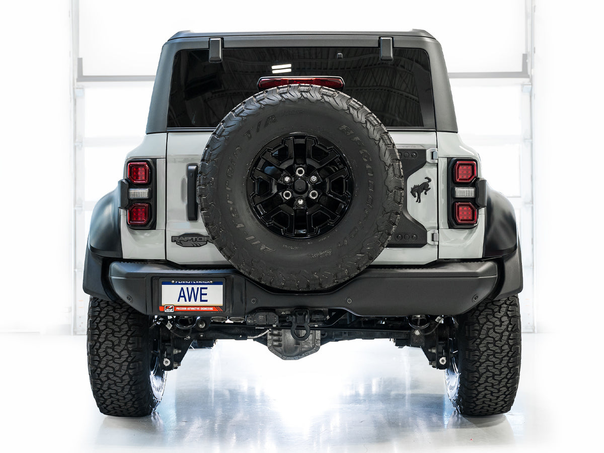 AWE Tuning 22-24 Ford Bronco Raptor 4WD Dual BashGuards Cat-Back SwitchPath Exhaust (No Tips) - 3025-31327
