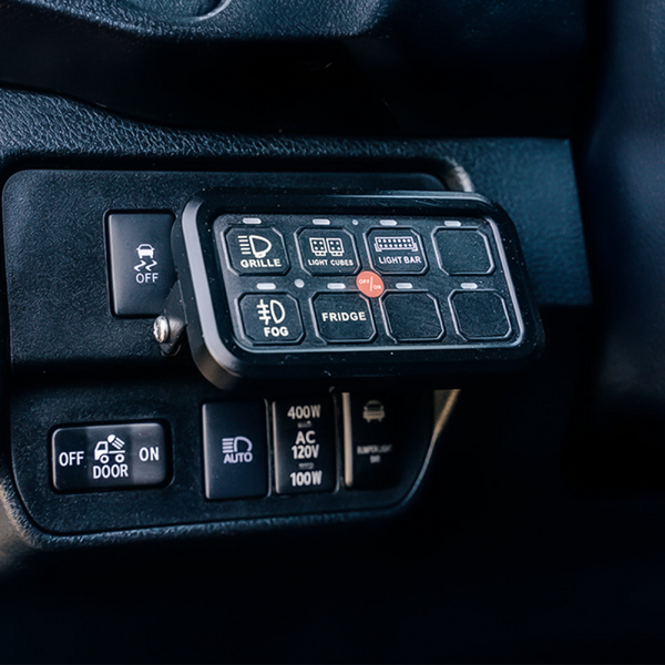 Cali Raised Vehicle Accessory 8 Switch Control System Blue Backlighting - CR2401 - front view