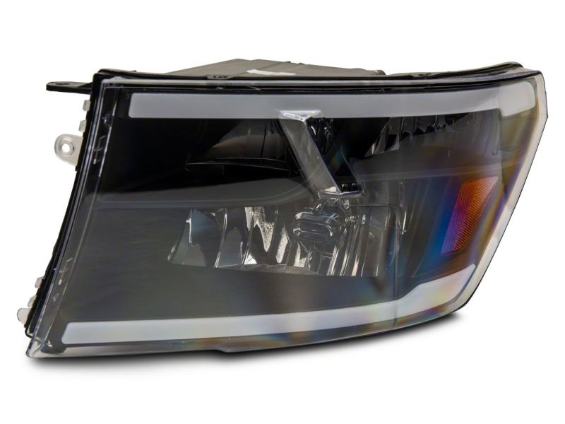 Raxiom 09-18 Dodge RAM 1500/2500/3500 Axial Series Headlights w/ LED Bar- Blk Housing (Clear Lens) - R131481