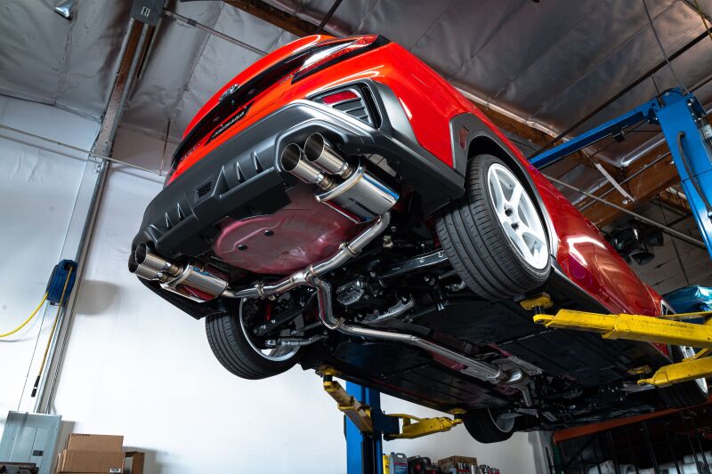 REMARK Catback Exhaust, Subaru WRX VB - Stainless Single 4 Quad Tips (Resonated) - RK-C4076S-02C