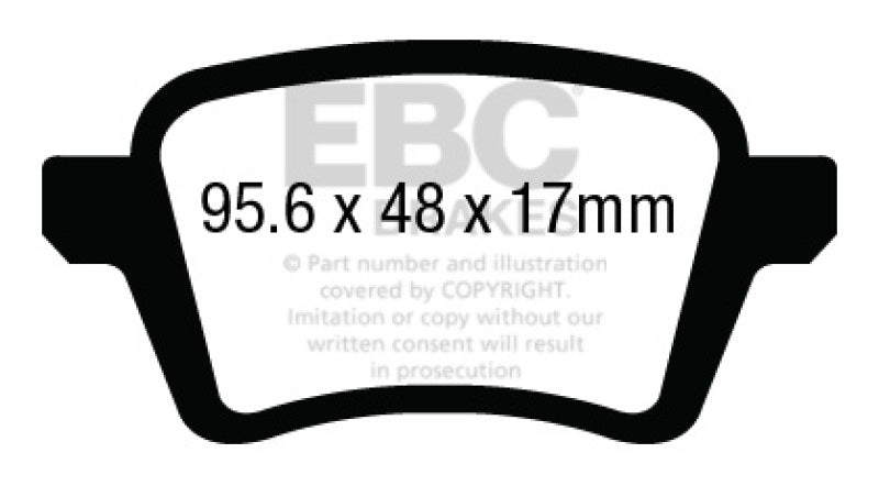 EBC 13+ Fiat 500L 1.4 Turbo Greenstuff Rear Brake Pads - DP23027