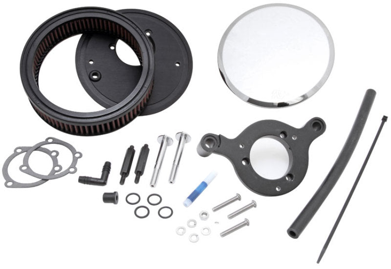 K&N Street Round Metal Intake System - Harley Davidson - Red Filter 6-8 Size 2.4in In Dia 2.5in H - RK-3934