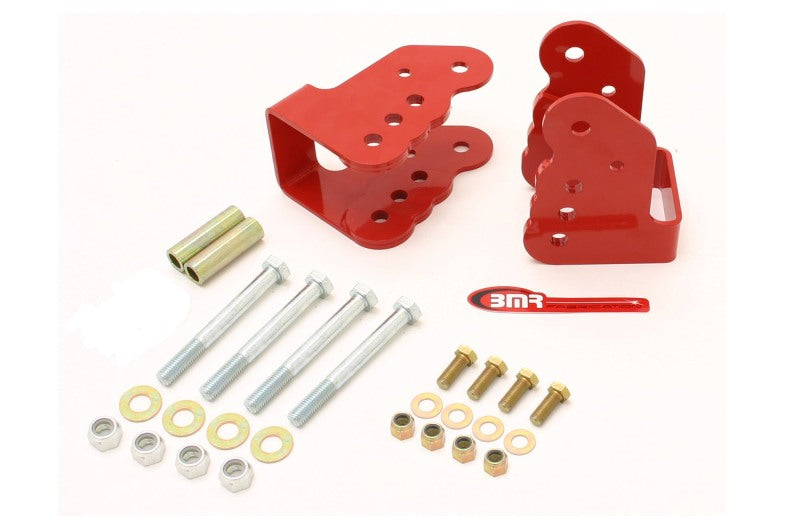 BMR 78-87 G-Body Bolt-On Control Arm Relocation Brackets - Red - CAB003R by BMR Suspension