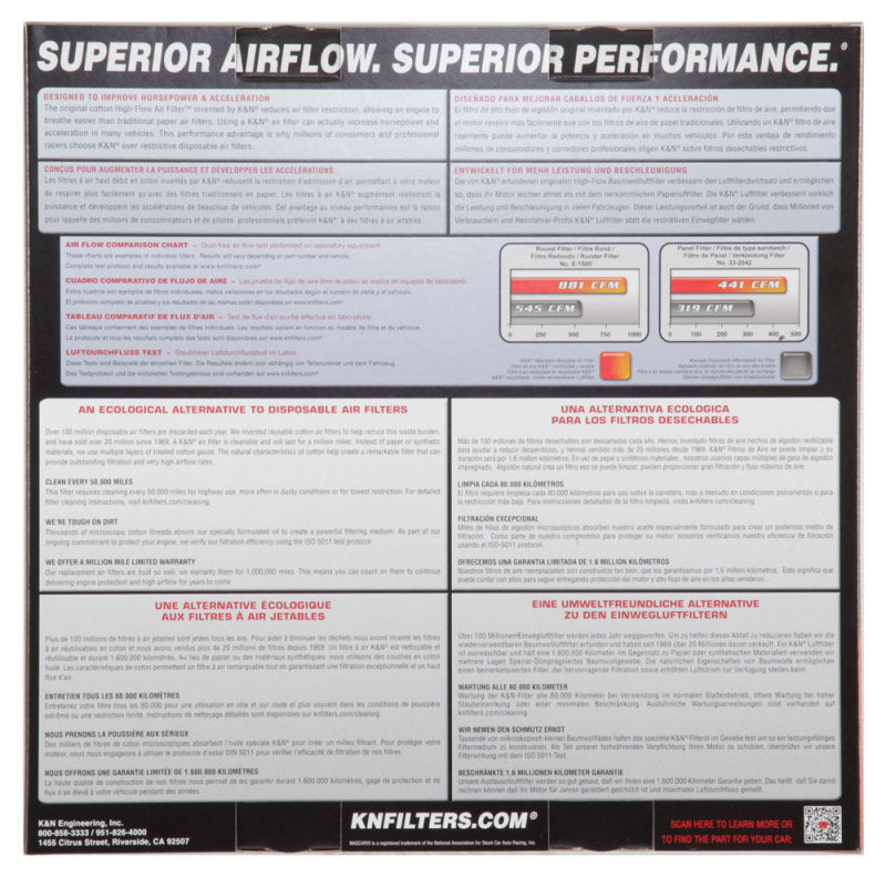 K&amp;N 67-71 Ford/Mercury Drop In Air Filter - E-1560