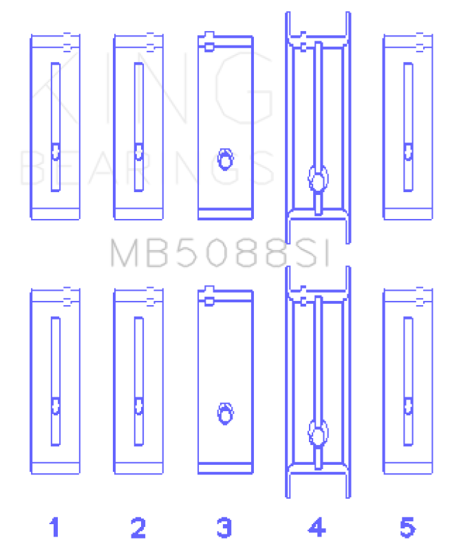 King Engine Bearings ChevrolET/Isuzu Ohv Ln2 (Size +0.75mm) Main Bearing Set - MB5088SI0.75