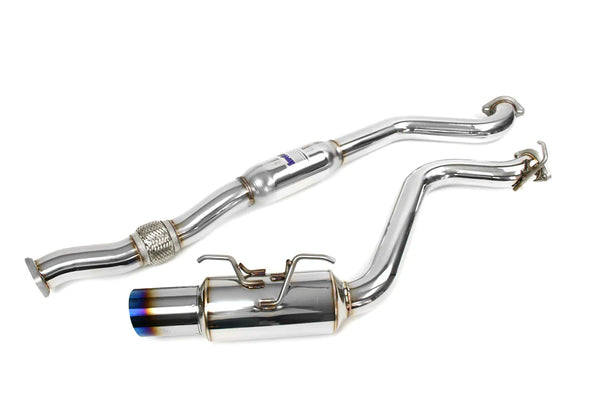 Invidia 08+ WRX Hatch 76mm N1 Titanium Tip Cat-back Exhaust - HS08SW5GTT for 2008-2014 Subaru Impreza - front view
