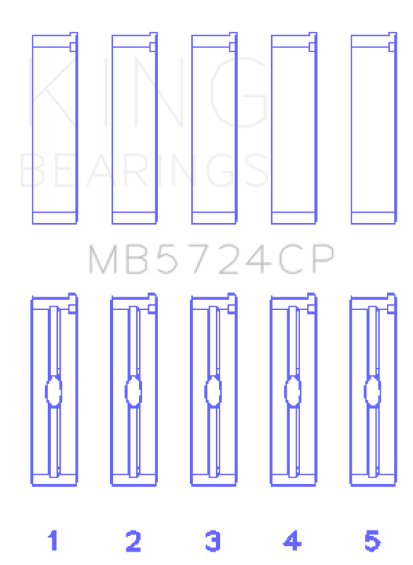 King Engine Bearings General Motors Duramax Diesel (Size +0.50mm) Main Bearing Set - MB5724CP0.5
