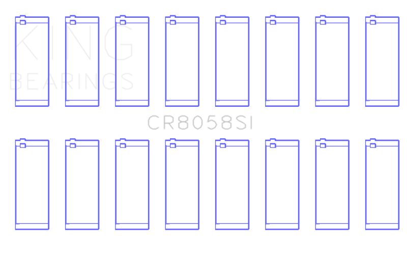 King Ford 6.2L V8 (Size Standard) Connecting Rod Bearing Set (Set of 8) - CR8058SI