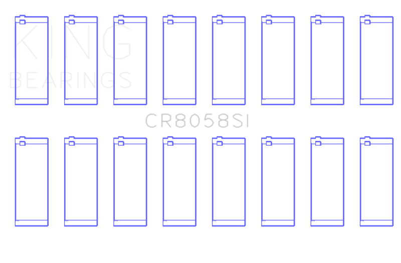 King Ford 6.2L V8 (Size Standard) Connecting Rod Bearing Set (Set of 8) - CR8058SI
