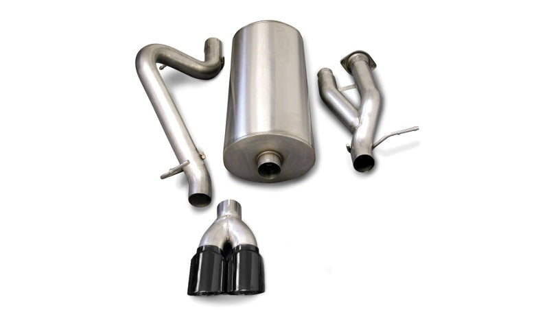 Corsa 2003-2006 Hummer H2 6.0L V8 Black Sport 3in Single Rear Twin 4in Tips Cat-Back Exhaust - 14216BLK