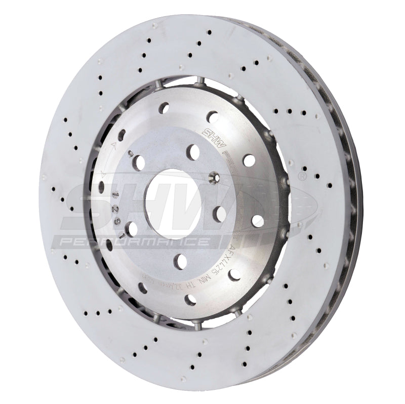 SHW 08-12 Audi R8 4.2L (Excl Ceramic Brakes) Front Drill-Dimp Lightweight Brake Rotor (420615301D) - AFX44215 for 2008-2012 A
