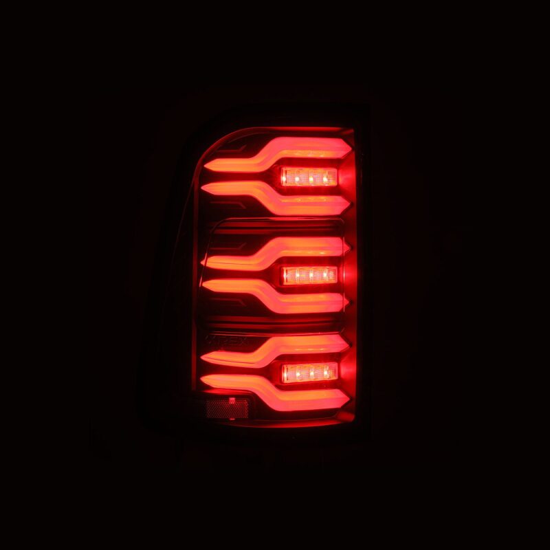 AlphaRex 19-21 Dodge Ram 1500 Luxx-Series LED Tail Lights Black w/Activ Light/Seq Signal - 640040