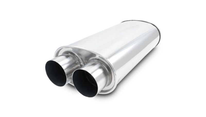 Vibrant Universal Streetpower 2.5in Stainless Steel Dual In-Out Oval Muffler - 10535