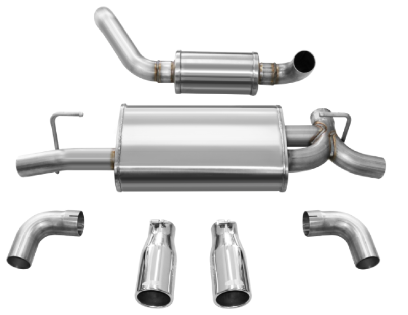 Corsa 2018-2024 Jeep Wrangler JL 2.5in Dual Rear Exit Polished Tips Touring Axle-Back Exhaust - 21016