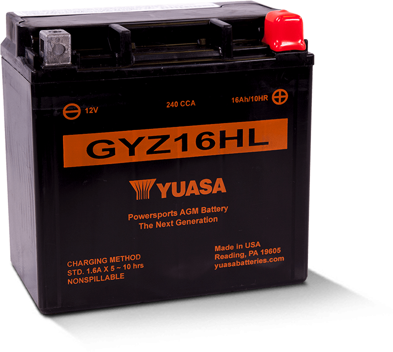 Yuasa GYZ16HL High Performance Maintenance Free AGM 12 Volt Battery - YUAM716GHL