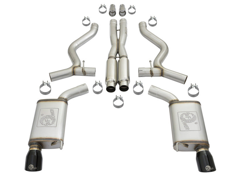 aFe 20-22 Audi RS6 Avant V8 4L (tt) MACH Force-Xp 3in to 2.5in 304 SS Cat-Back Exhaust w/ Black Tip - 49-36448-B
