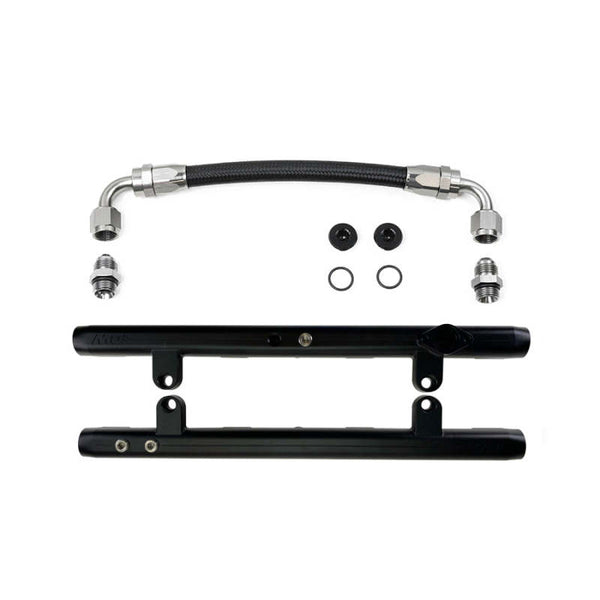 DeatschWerks Ford 4.6 3-Valve Fuel Rails with Crossover - 7-305 for 2005-2010 Ford Mustang - front view
