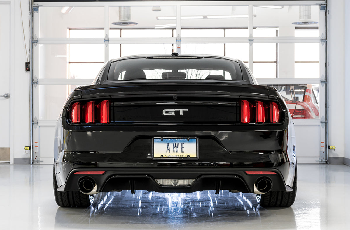 AWE Tuning S550 Mustang GT Cat-back Exhaust - Track Edition (Diamond Black Tips) - 3020-33030