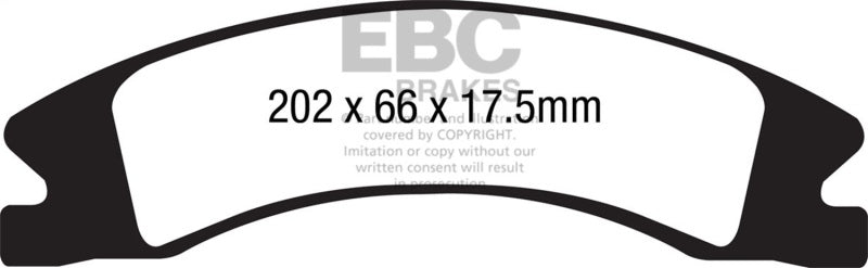 EBC 15+ Cadillac Escalade Ext/Esv 6.2 2WD Yellowstuff Front Brake Pads - DP41885R